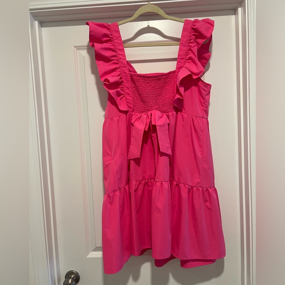 Bright Pink Ruffle Dress - Picture 2 of 2